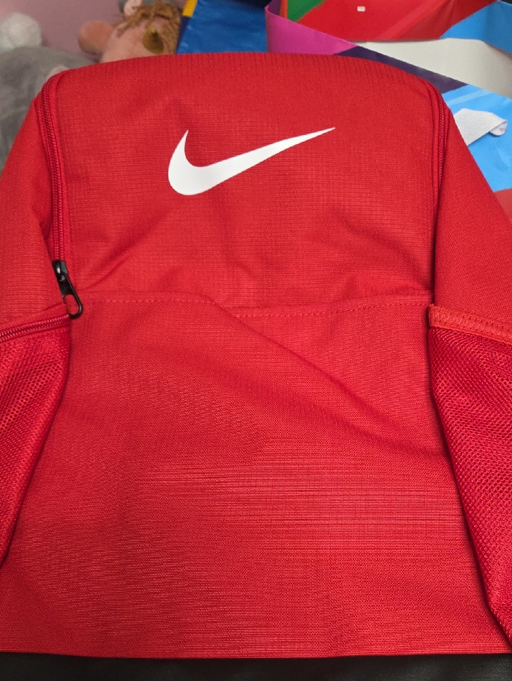Nike Red Backpack with White Swoosh Logo